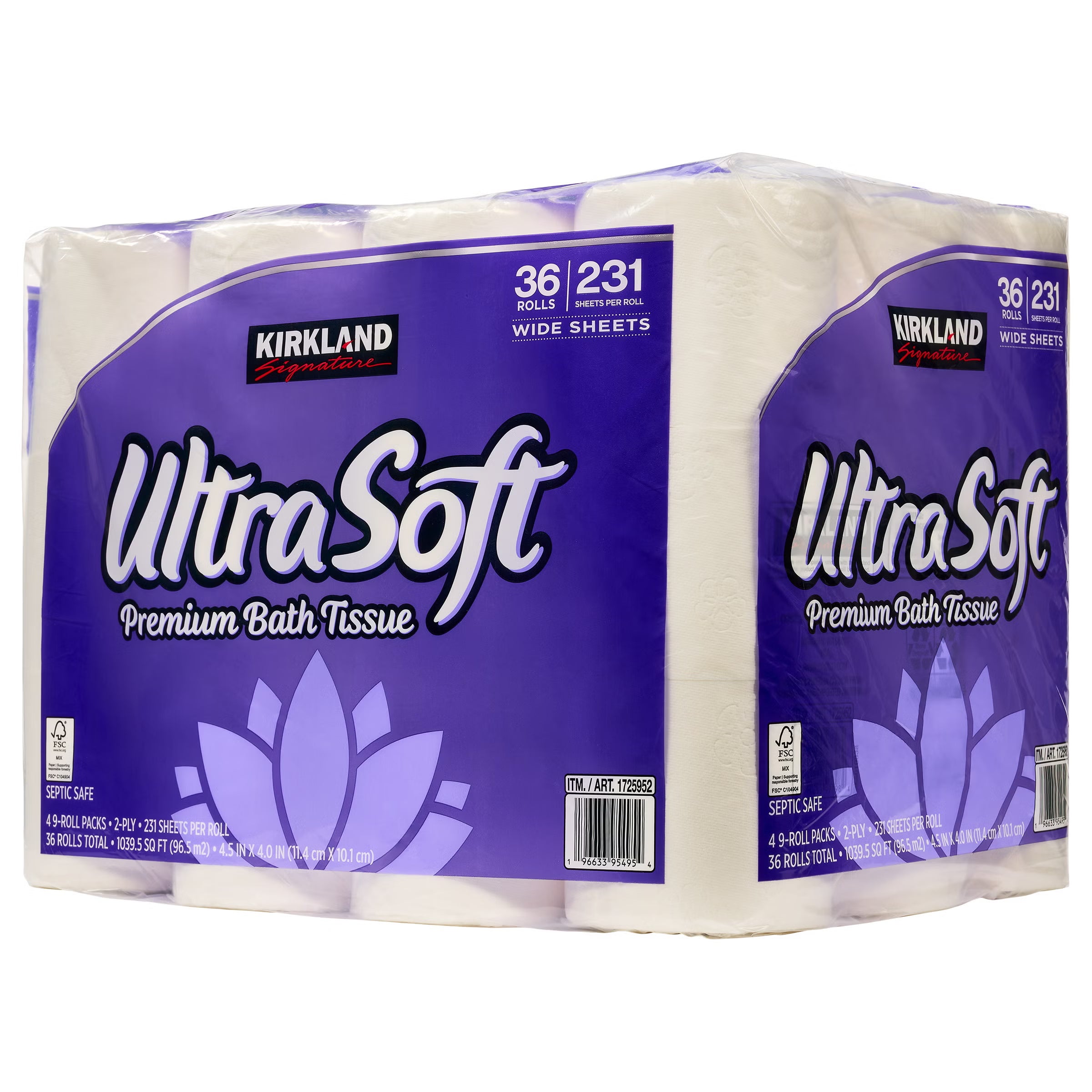 Kirkland Signature Ultra Soft Bath Tissue, 2-Ply, 231 Sheets, 36 Rolls