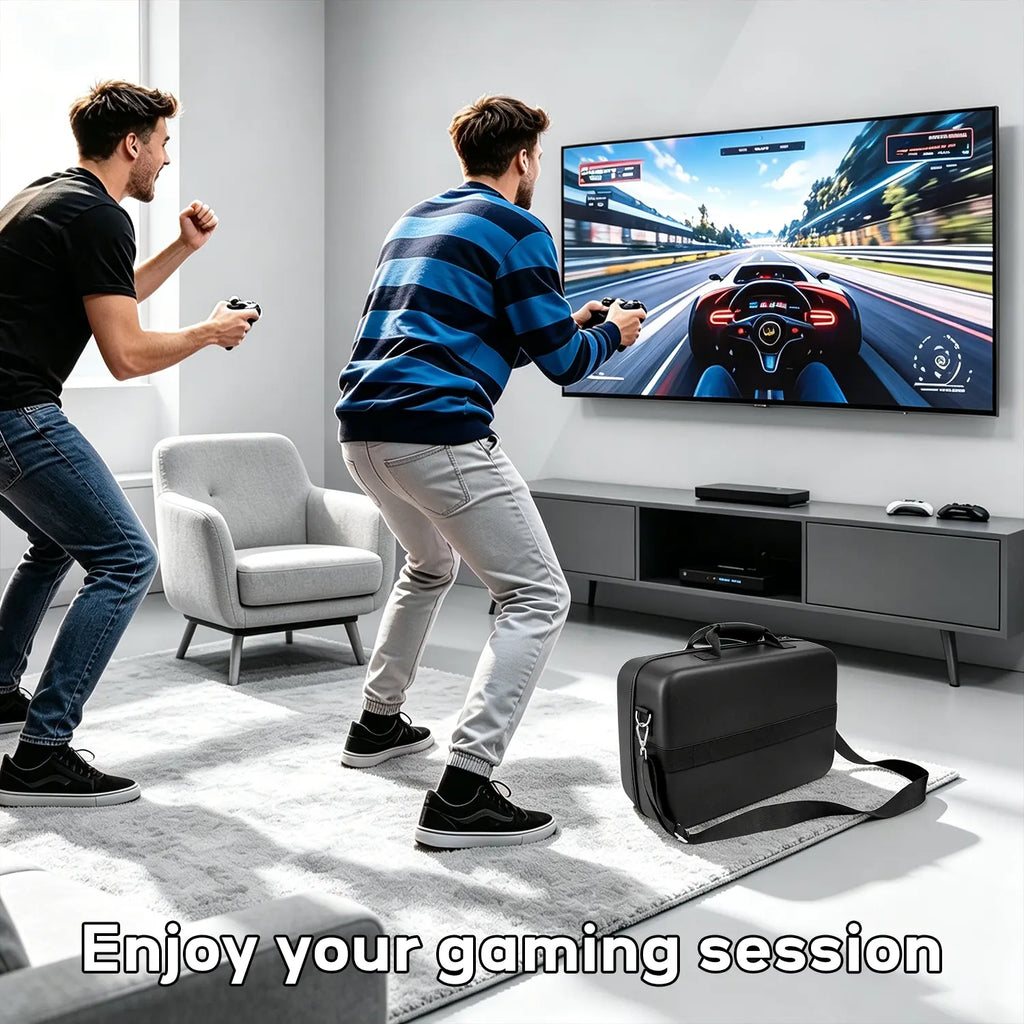 PS5 Carrying Case Hard Shell, Waterproof Shockproof Dustproof Travel Bag for PS5 & PS5 Slim with Removable Divider, Large Capacity Holds Console Controller Headset Game Discs Cables, EVA Portable Storage Essential Gift for Gamers