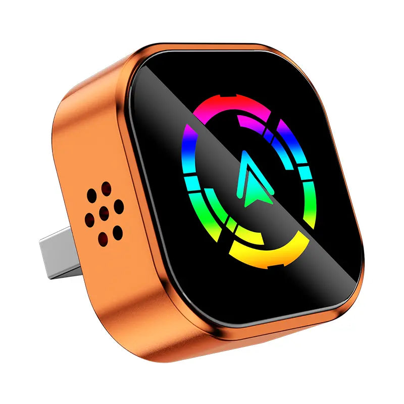 【Yurnlv】 New 2026 Carplay Wireless Carplay Adapter for Iphone/Android, Orange, Hands-Free Calls, Wireless Adapter, Electronic Charger, Carplay Adapter