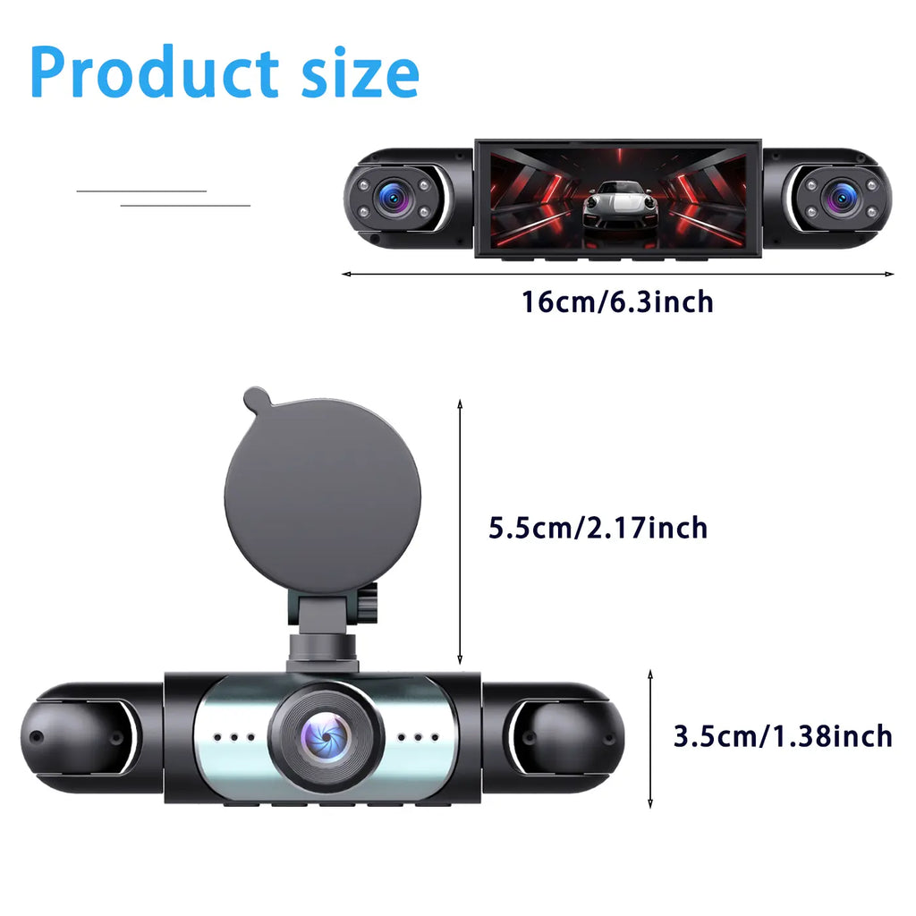 4 Channel 1080P Car Dash Cam 64GB SD Card 24/7 Parking Mode Front Rear Left Right HD Screen Loop Recording Wide Angle G Sensor Accident Evidence Car Safety Recorder Car Gadgets Tech Gifts #Dashcam #FYP #Cartok #Safetyfirst Tiktokshopsprin Driving Camera