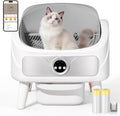 Self Cleaning Cat Litter Box, Open-Top Automatic Litter Box for Multiple Cats, Large Capacity Robot, APP Control, Safety Protection, 2 Rolls Litter Liners Bag, 1 Odor Eliminator, Cat Gift
