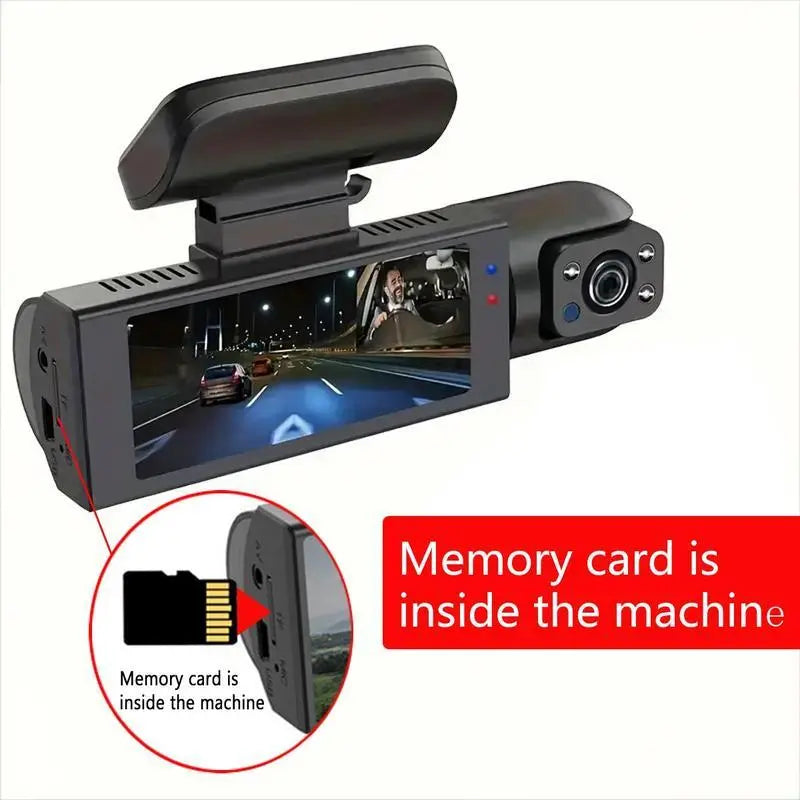 WHATOOK Dual Camera Automotive Video Recorder, 1080P Ultra HD Car Cameras, Mini Car Interior Dashcam with Night Vision, Dashboard Accessories, Includes 32GB Memory Card, 1080P Car Cameras, Car Dashboard Screen Car Cameras