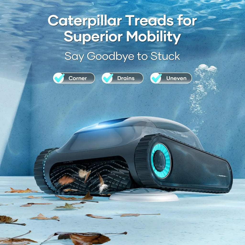 Aiper Scuba Upgrade Robotic Pool Cleaner, Wall & Waterline Cleaning, Pool Vacuum, Double Filtration, Extended 180-Min Battery Life, Smart Navigation, App Support, OTA Upgrade #Smartliving