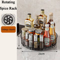 360° Rotating Seasoning Storage Rack Kitchen Storage Spice Rack Non-Slip Cabinet Organizer Tray Plate Cosmetic Organizer Bin
