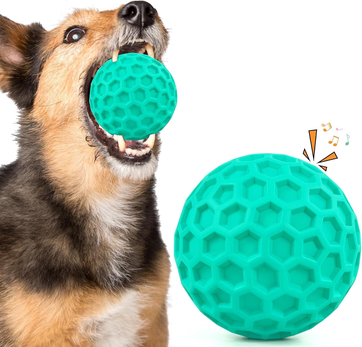 Squeaky Dog Toys for Aggressive Chewers, Indestructible Dog Balls for Aggressive Chewers, Squeaky Balls for Dogs, Interactive Toys for Large Dogs, Funny Heavy Duty Ball