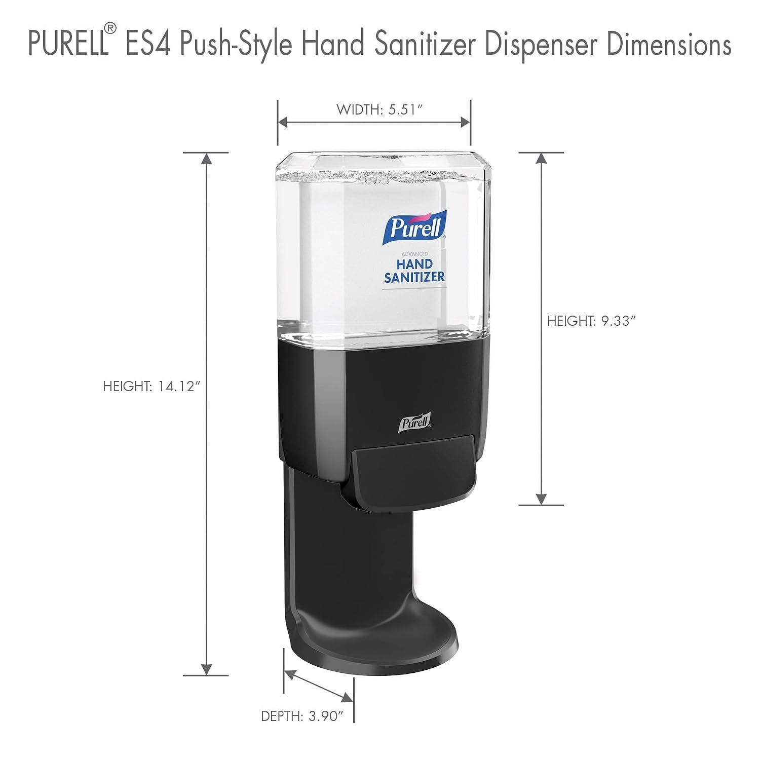 ES4 Manual Hand Sanitizer Dispenser, Graphite, Compatible with 1200 Ml  ES4 Hand Sanitizer Refills (Pack of 1) - 5024-01