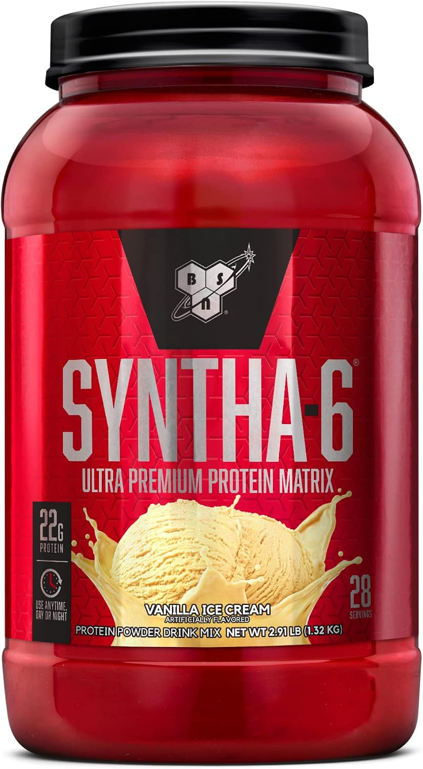 SYNTHA-6 Whey Protein Powder, Micellar Casein, Milk Protein Isolate Powder, Vanilla Ice Cream, 5 Pounds, 48 Servings (Pack of 1) - Package May Vary