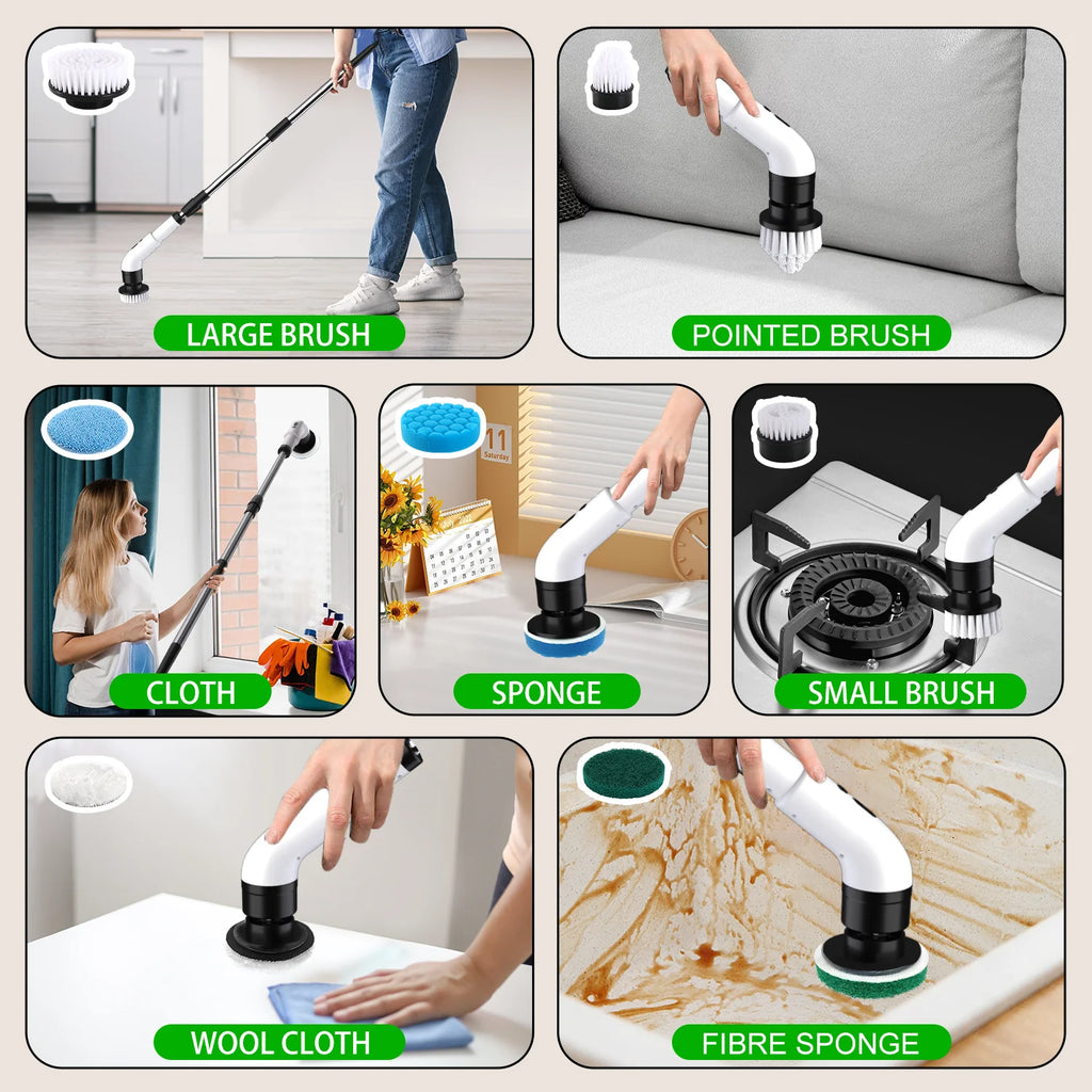 Electric Spin Scrubber Cordless - 500RPM Power Scrubber for Shower Cleaning, Bathroom 