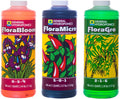 Flora Series: Floramicro, Florabloom, Floragro - 3-Part Hydroponic Nutrient System, 1 Qt. Bottles