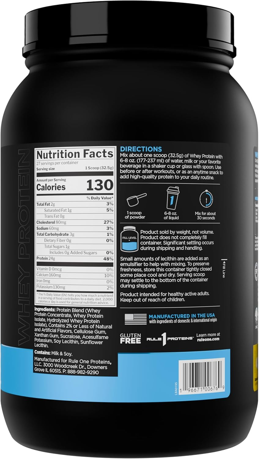 Whey Protein Powder, Banana Crème, 27 Servings | 24G Fast-Acting Protein from All-Whey Sources with Naturally Occurring Eaas & Bcaas for Workout Recovery or Anytime Use