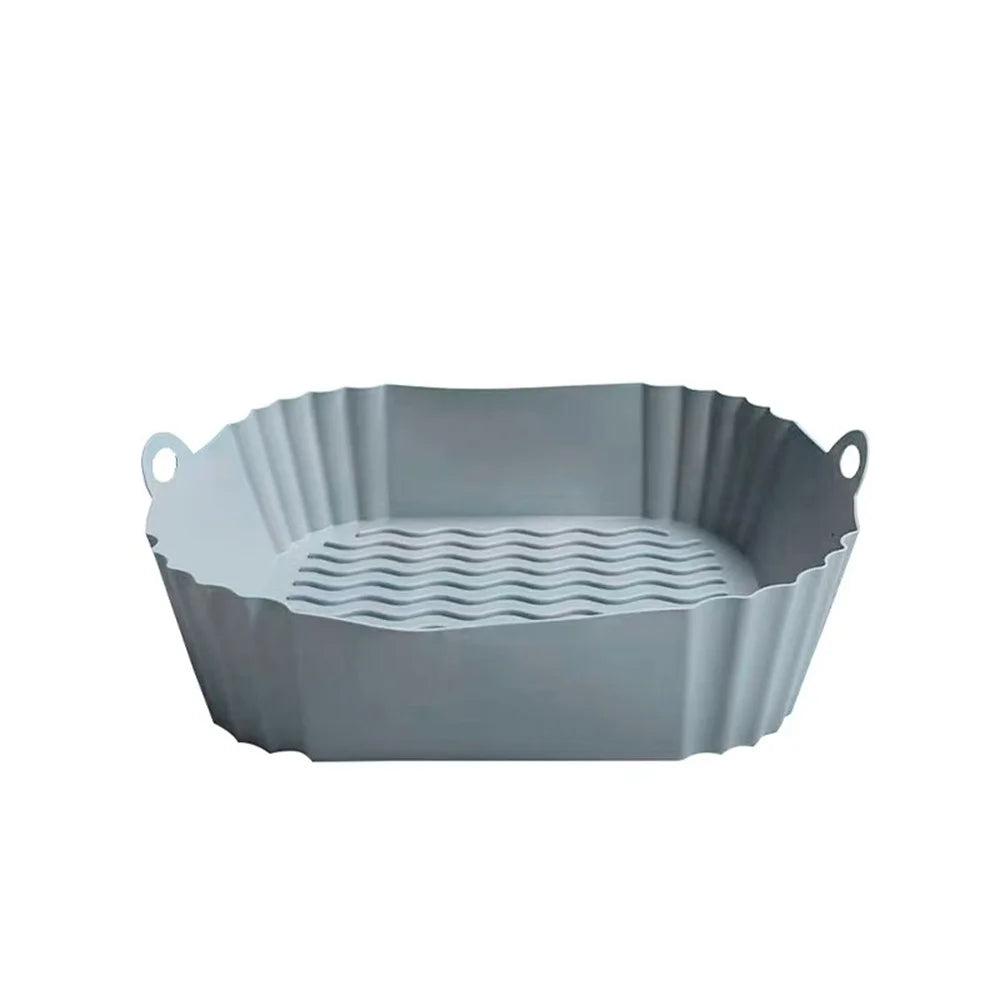 Silicone Air Fryer Liners, Replacement of Parchment Paper Liner - Reusable & Heat Resistant Air Fryer Silicone Baking Tray