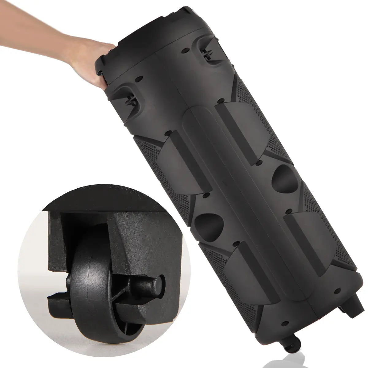 Portable Wireless Bluetooth Speaker Daul 8 Inch Subwoofer Indoor Outdoor Party Sound Box with Microphone Remote Control AUX FM LED