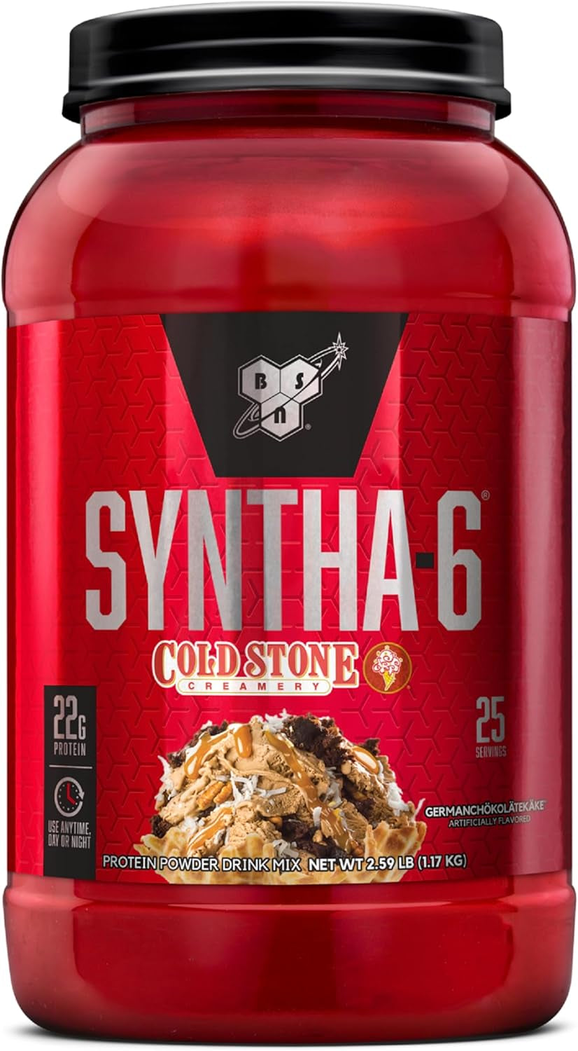 SYNTHA-6 Whey Protein Powder, Micellar Casein, Milk Protein Isolate Powder, Vanilla Ice Cream, 5 Pounds, 48 Servings (Pack of 1) - Package May Vary