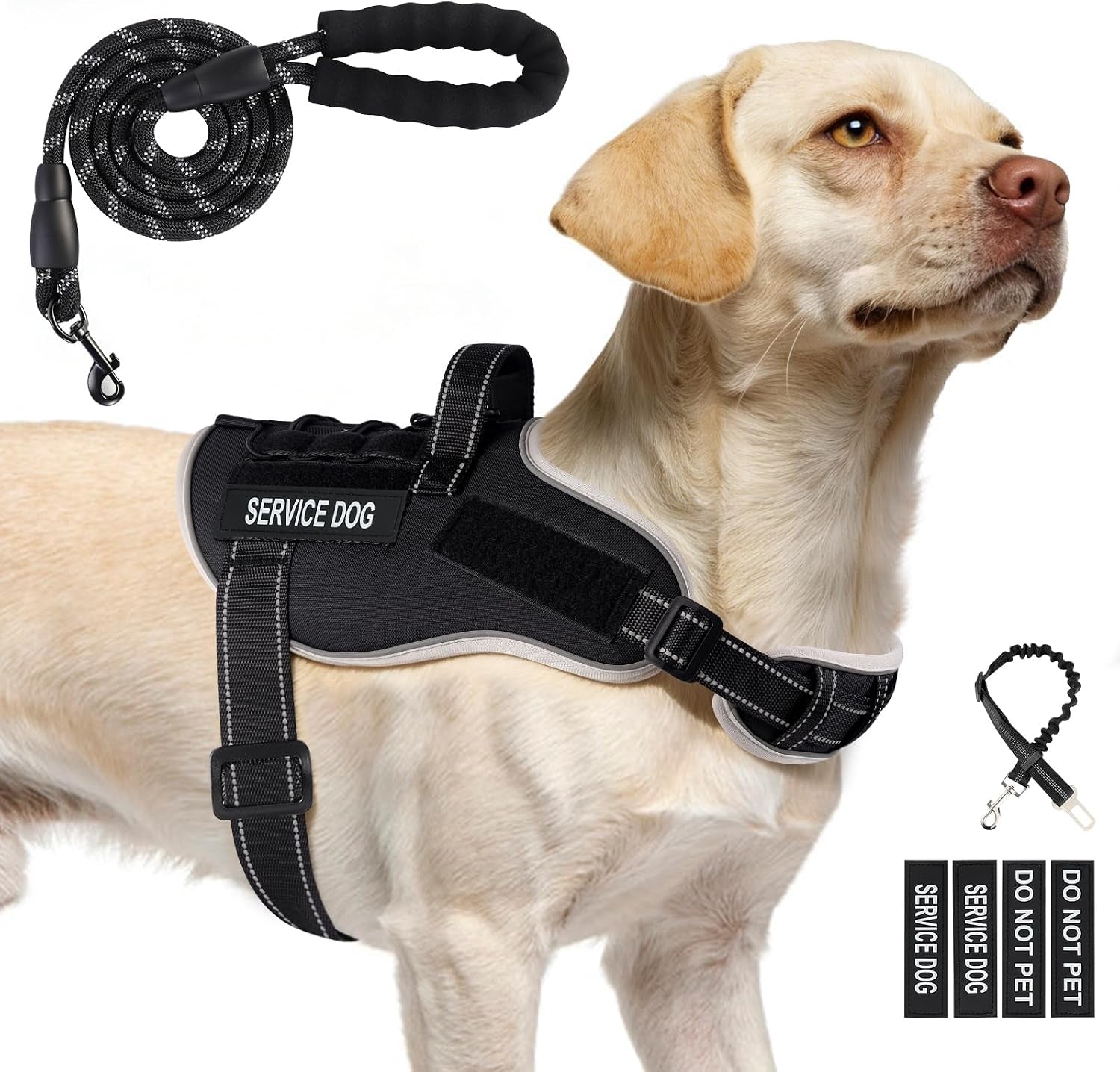 Service Dog Vest, No Pull Dog Harness Small Medium Sized Dog, Service Dog Harnesses and Leash Set, Reflective Easy Walk Dog Vest Harness with Handle, Service Animal Vest for Dogs(Pink, M)